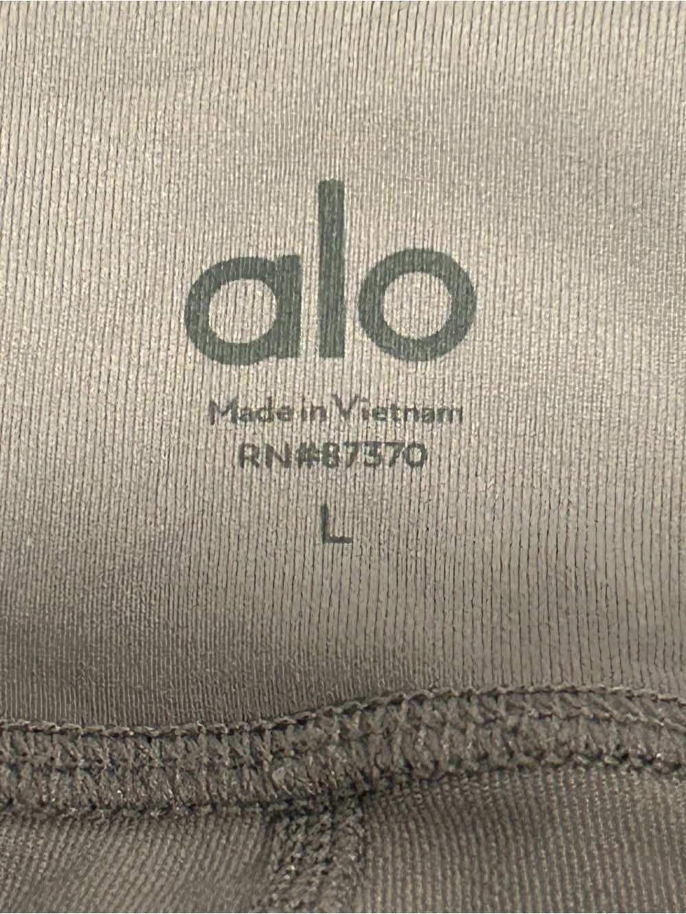 ALO Yoga Moto Leggings Grey Ribbed High Waisted Stretch Athleisure Gym Large - Picture 6 of 9